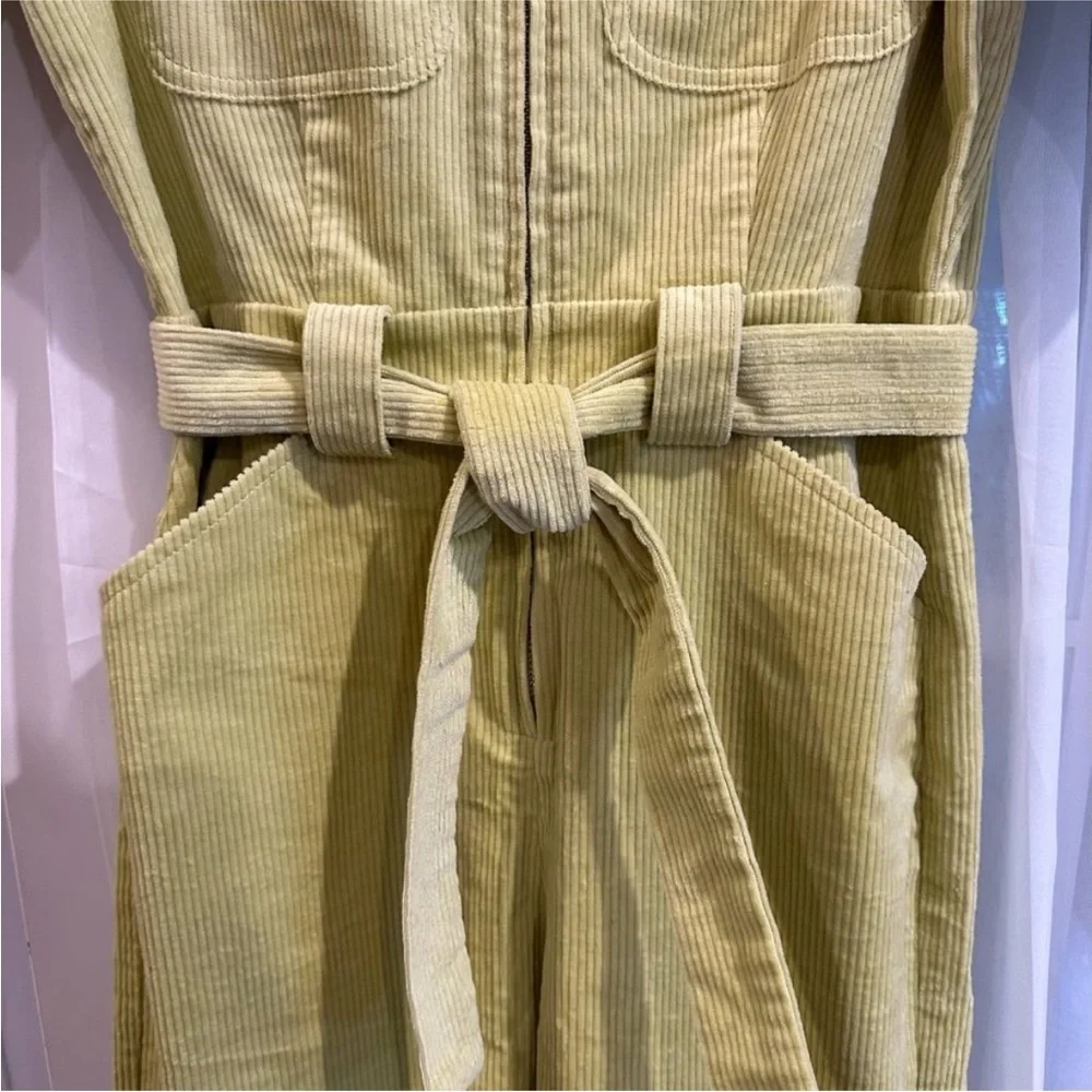 & Other Stories Yellow Corduroy Belted Jumpsuit - Picture 6 of 10